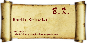 Barth Kriszta névjegykártya